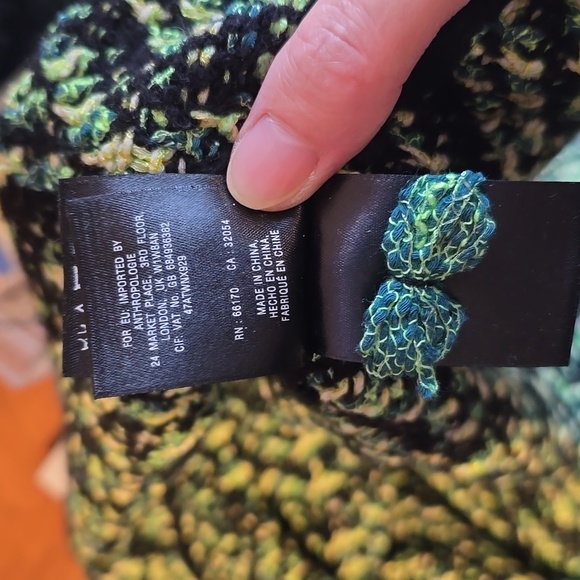 Moth Textured Skater Pop-Tweed Skirt Size S, M Green Motif NW ANTHROPOLOGIE - Picture 6 of 6